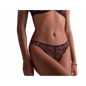 NEW AUBADE crazy in love tanga brief in satin brown